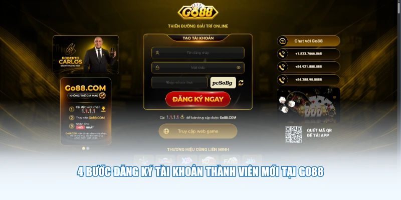 4 bước đăng ký tài khoản thành viên mới tại GO88