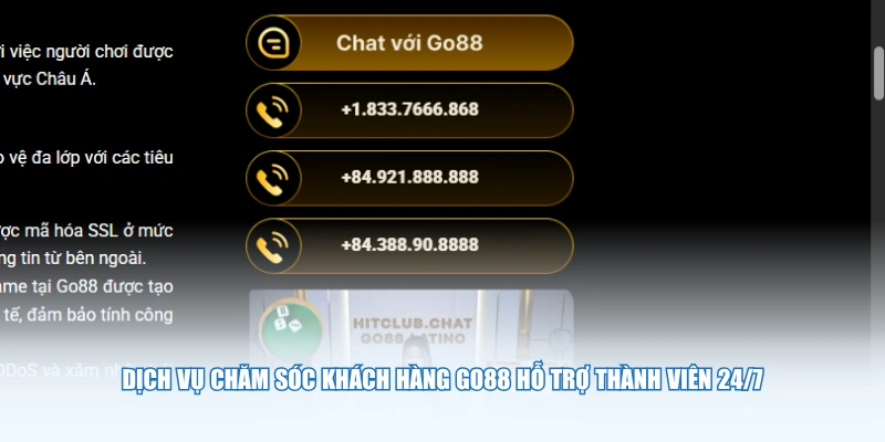 Dịch vụ chăm sóc khách hàng GO88 hỗ trợ thành viên 24/7